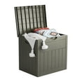 thumbnail image 1 of EHHLY 33 Gallon Deck Box, Small Outdoor Storage Box Waterproof, Lockable Secure Package Bin Delivery Box for Outside Front Porch, Patio Cushions Storage Box, Olive Grey, 1 of 8