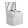 thumbnail image 1 of EHHLY 33 Gallon Deck Box, Small Outdoor Storage Box Waterproof, Lockable Secure Package Bin Delivery Box for Outside Front Porch, Patio Cushions Storage Box, White, 1 of 8