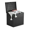 thumbnail image 1 of EHHLY 33 Gallon Deck Box, Small Outdoor Storage Box Waterproof, Lockable Secure Package Bin Delivery Box for Outside Front Porch, Patio Cushions Storage Box, Black, 1 of 8