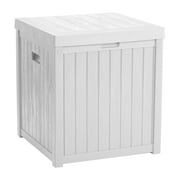 EHHLY Deck Box, 51 Gallon Package Bin Delivery Box for Outside Front Porch, Small Patio Outdoor Storage Boxes Waterproof, UV Resistant Plastic Resin Pool Storage Bins with lids, White