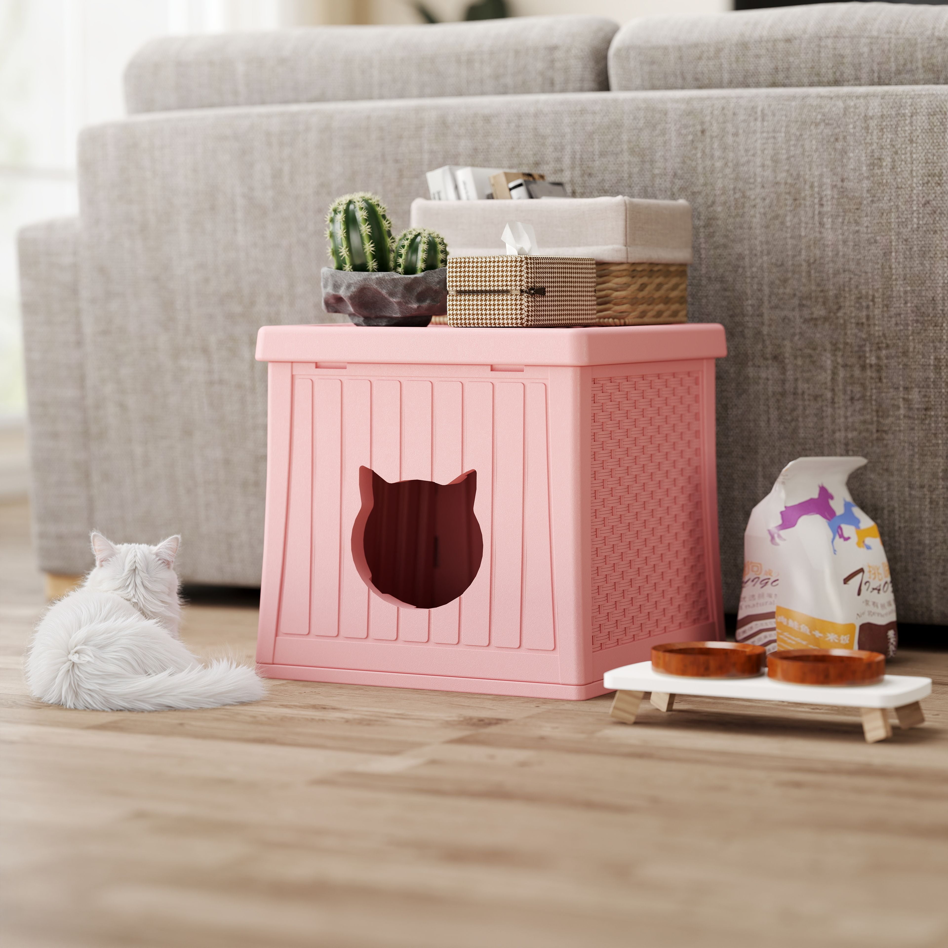 EHHLY Hidden Cat Litter Box Enclosure Furniture, Insulated Cat