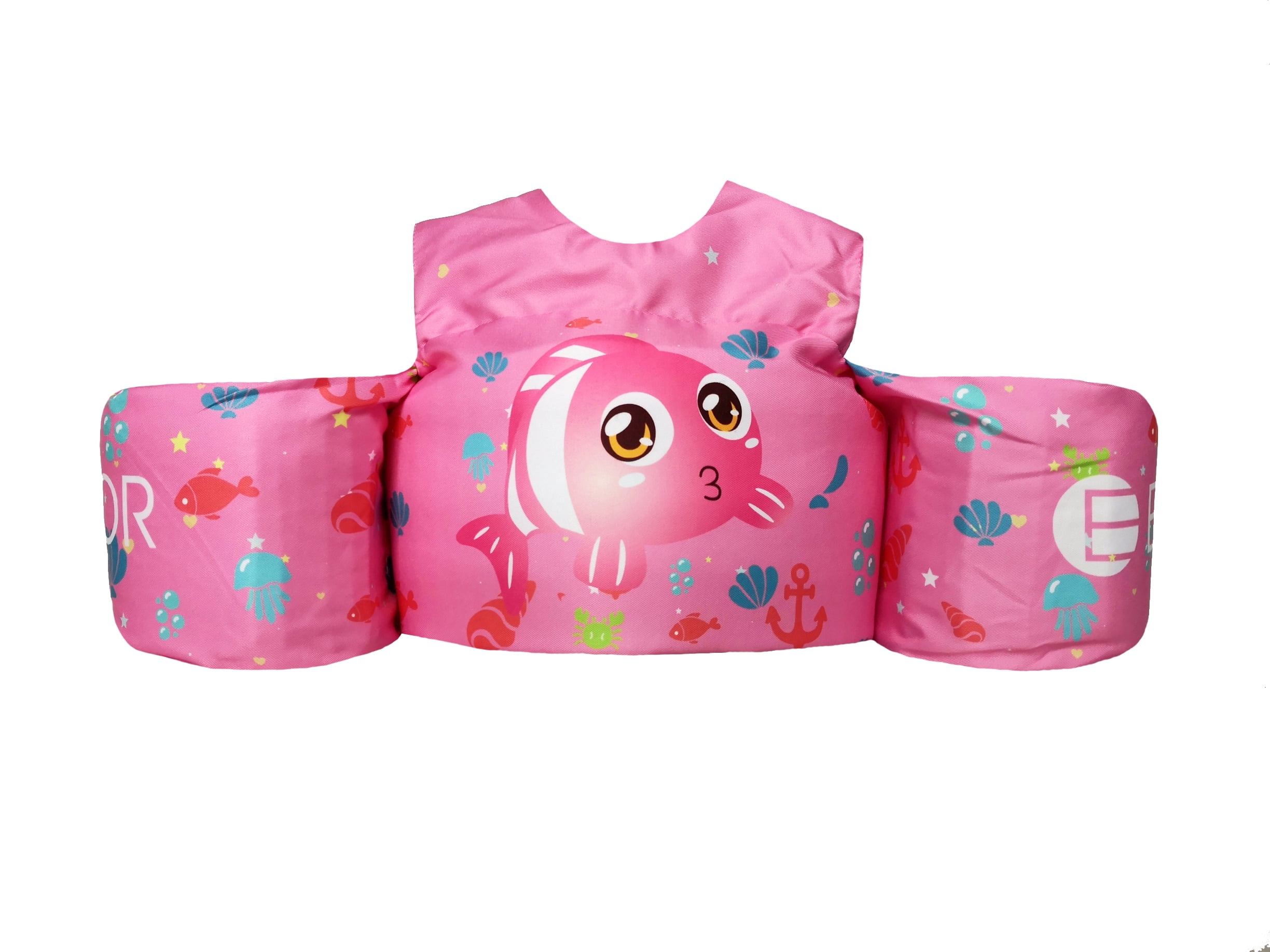 EHIOR Swim Vest Kids Pool Floats with Shoulder Harness for 25-55 lbs Child - Lovely Clownfish