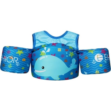 EHIOR Toddler Swim Vest Kids Pool Floats with Shoulder Harness for 25-55 lbs Child - Cute Whale