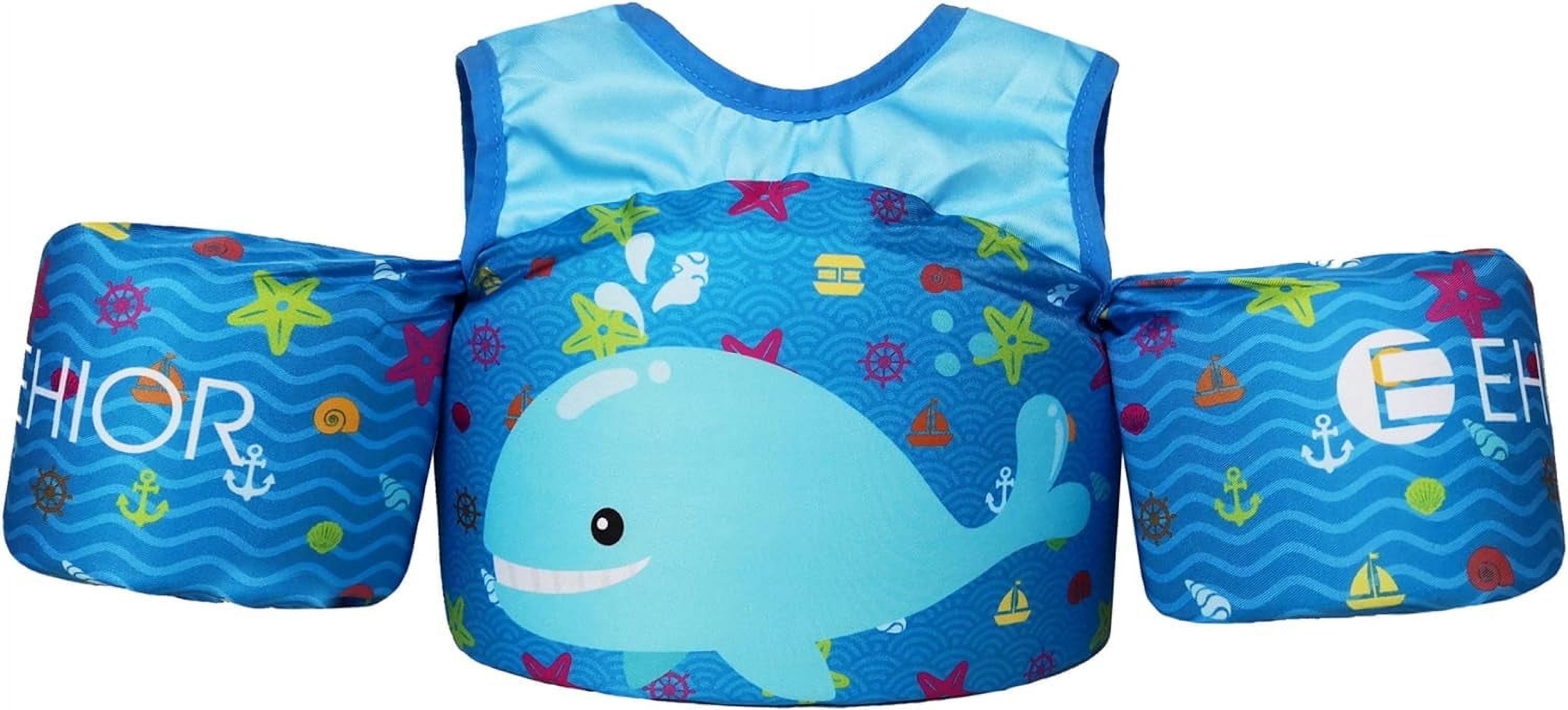 EHIOR Toddler Swim Vest Kids Pool Floats with Shoulder Harness for 25-55 lbs Child - Cute Whale
