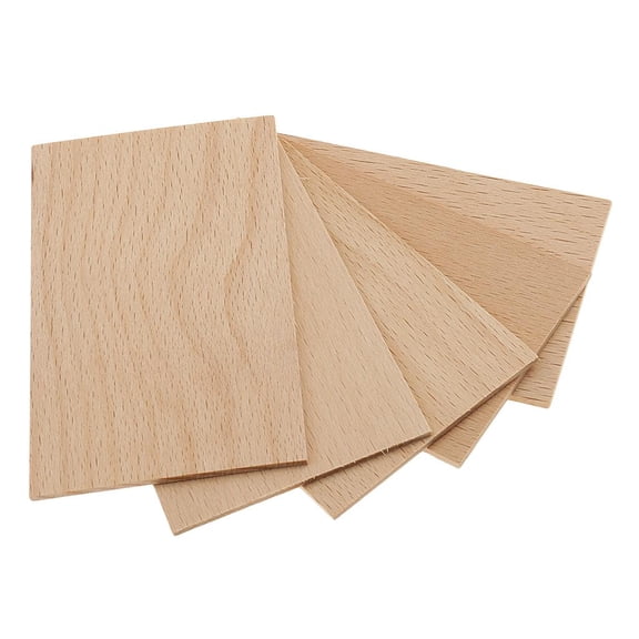 EHJRE 0.078 inch Thick Unfinished Rectangle Solid Wood Slice or DIY Craft Project 2 x 60 x 100 mm --5 Pieces