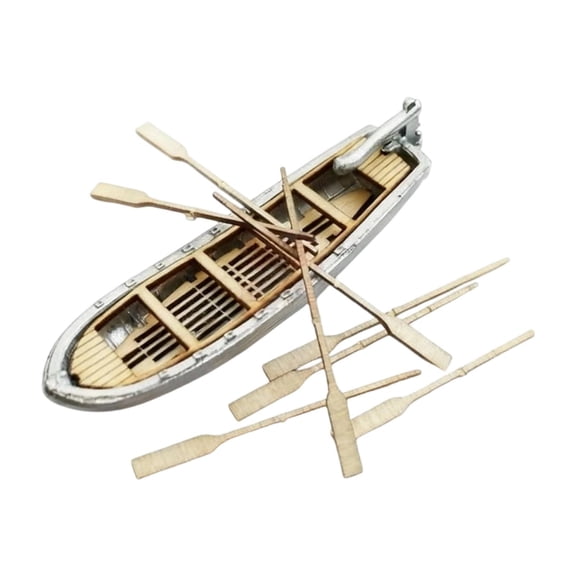 EHJRE 1:100 Small Lifeboat Model Kit Wooden Ship Building Kit Miniature Landscape Decoration Gift Crafts for Beginner Mini Lifeboat