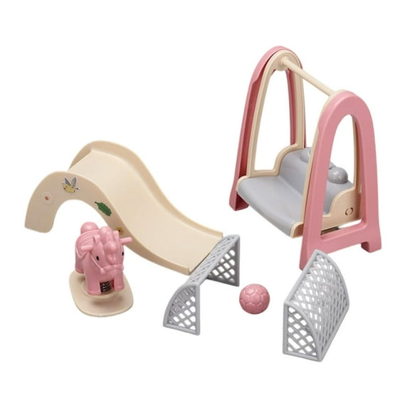 EHJRE 1/12 Dollhouse Amusement Park Pretend Toy Mini Slide Toy for Kids Boys Girls