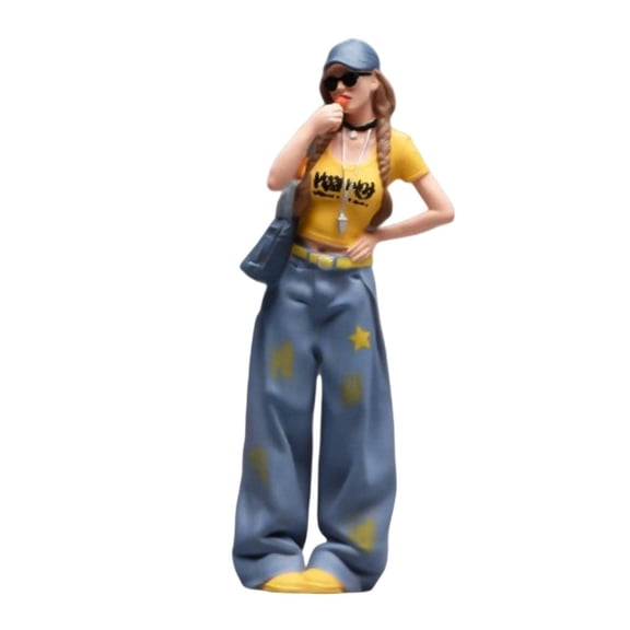 EHJRE 1/24 Girl Figure Character Miniature People Model Miniature Scenes Decor