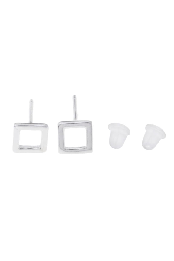 1 Pair Assorted Styles Flat Blank Pad Women 925 Sterling Ear Stud With square