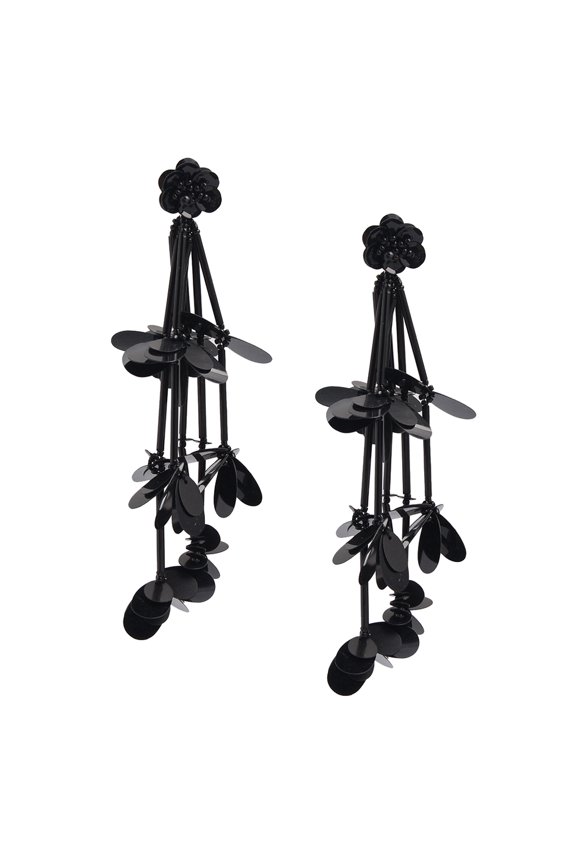 1 Pair Elegant Handmade Tassel All Occasions Ear Studs Women Black