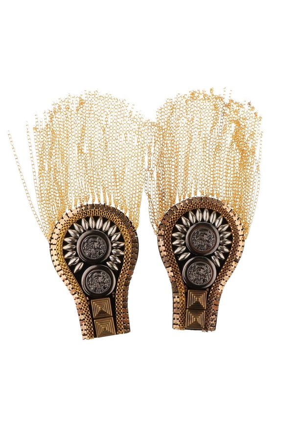 1 Pair Retro Tassel Epaulette Shoulder Board Mark Costume Brooch s Jewelry Gold