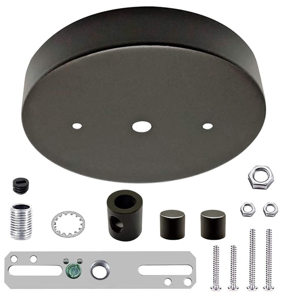 EHJRE 1 Set Iron Modern Ceiling Lighting Canopy Kit Pendant Light Disc Covers with Hardware Accessories for DIY Lighting Lamps, Hanging Pendant Lights Black