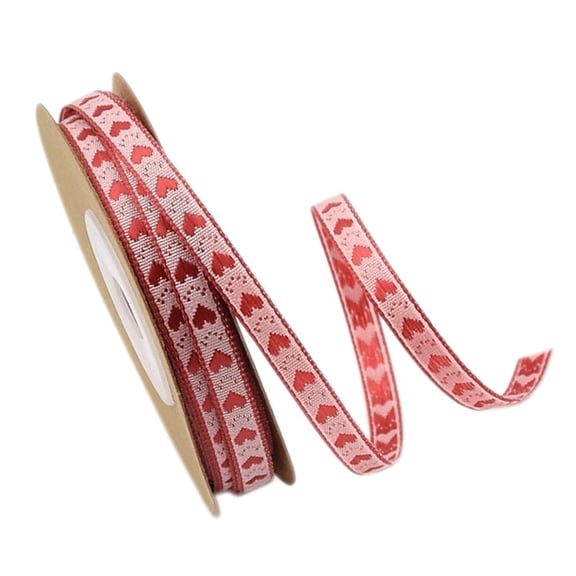 EHJRE 10 Meters Heart Printed Grosgrain Ribbon Trim Embellishment for Wedding Party