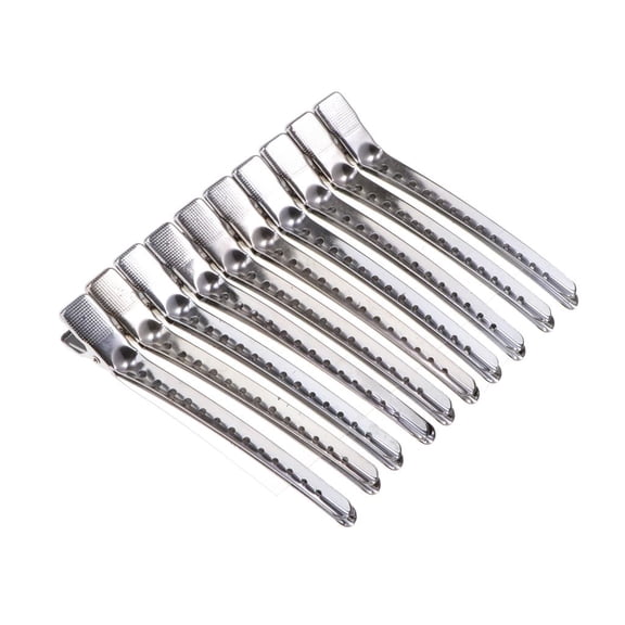 EHJRE 10 Packs Duck Bill Clips, 4.1 Inches Metal Alligator Curl Clips with Holes and Anti-slip Grip for Hair Styling, Hair Coloring - Silver