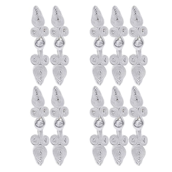 EHJRE 10 Pairs Beaded Chinese Frog Closure Buttons Knot Fasteners for DIY Sewing Craft