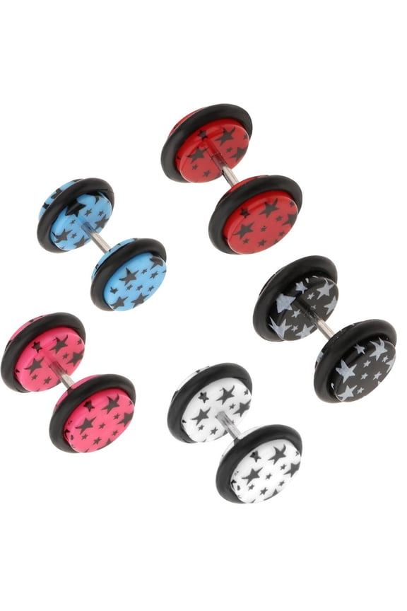 10 Pieces 18G Ear Studs 0G Acrylic Fake Ear Plug Taper Stretcher with O-s