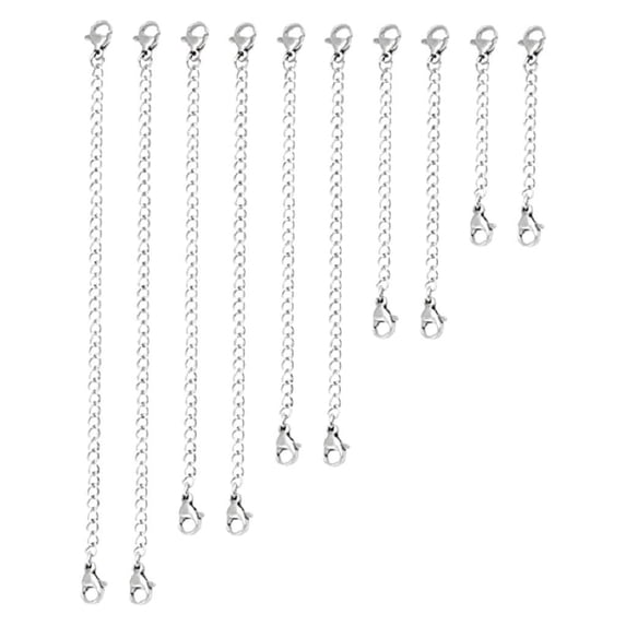 EHJRE 10 Pieces 2/3/4/5/6 Inch Stainless Steel Extender Chain with Lobster Claw Clasps