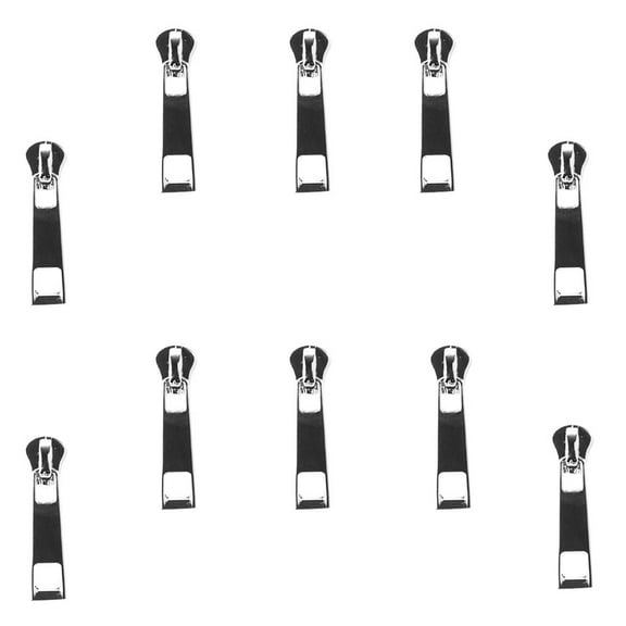EHJRE 10 Pieces #3 Metal Zipper Pull Slider Head Replacement Repair Kit White