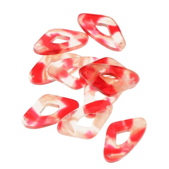 EHJRE 10 Pieces Acrylic Charms Pendants DIY Earring Jewelry Making Red