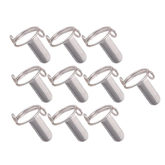EHJRE 10 Pieces Fingernail Rings Detachable Nail Rings for Acrylic Nails Adjustable Copper Metal Reusable Design Suitable for Women Girls Art Decoration Daily Wear Gift Silver