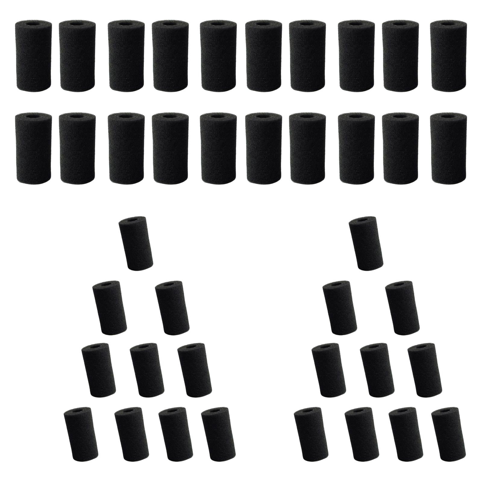 EHJRE 10 Pieces Useful Aquarium Ask Tank Filter Sponge Pad Black 4x8 Cm Hole 1.5