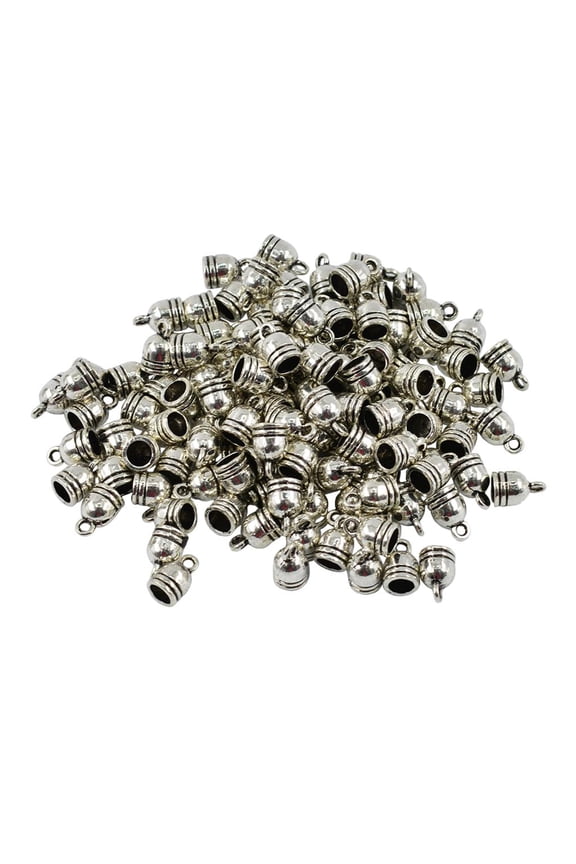100 Pieces Bell Shape Cord End Caps Stopper Findings For DIY Bracelet Necklace