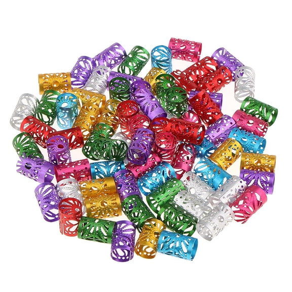 EHJRE 100 Pieces Hair Beads Dreadlocks Tube Hair Decoration Braiding Hair Jewelry #B B