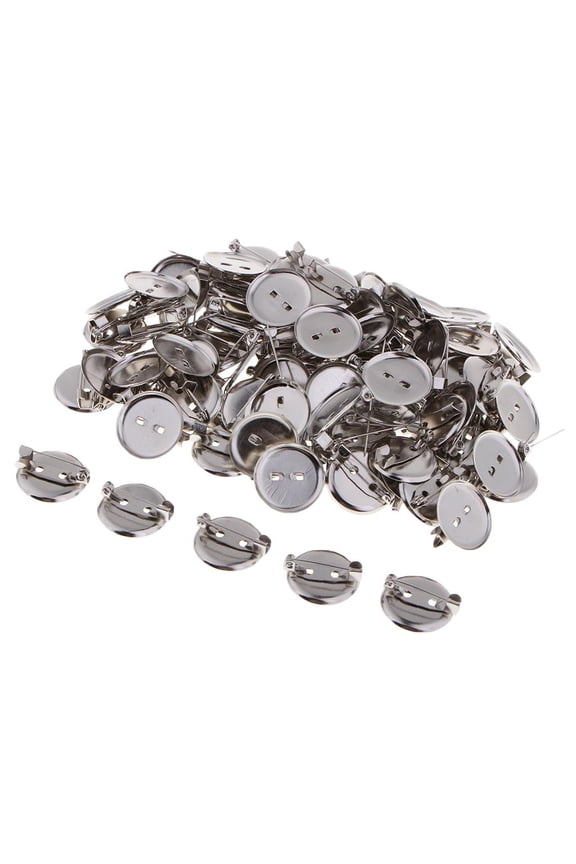 100 Pieces Round Cabochon Brooch Back Bar Pins s 13mm 20MM