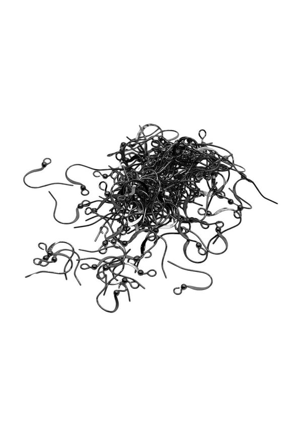 100Piece Brass Earring Hooks Hook Ear Wires French Wire Hooks Black
