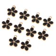 thumbnail image 1 of EHJRE 10Pcs Enamel Flower Charms Pendants for Jewelry Making Bracelets DIY Black, 1 of 9