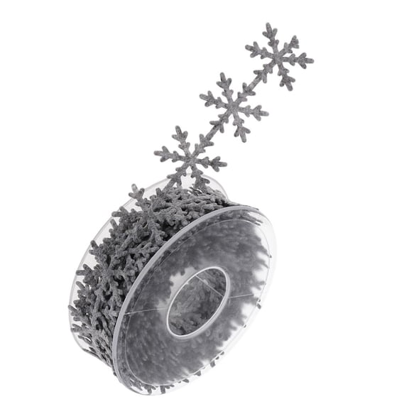 EHJRE 10m Grey Snowflake Ribbon Lace Trim for Christmas Gift Wrapping Craft