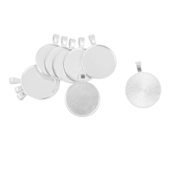 EHJRE 10sets 25mm Blank Round Base Setting DIY Cabochon White