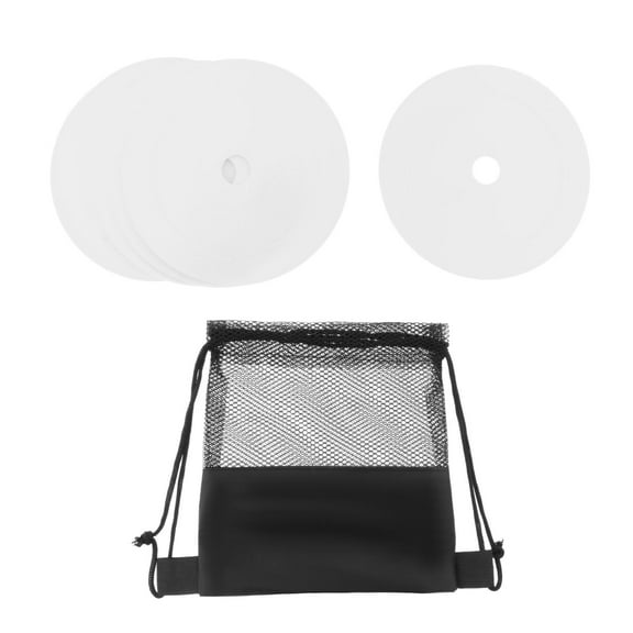 EHJRE 10x Markers Flat Cones with Storage Bag Multipurpose Field Court Markers Flat Discs for Soccer Sports Training Equipment White