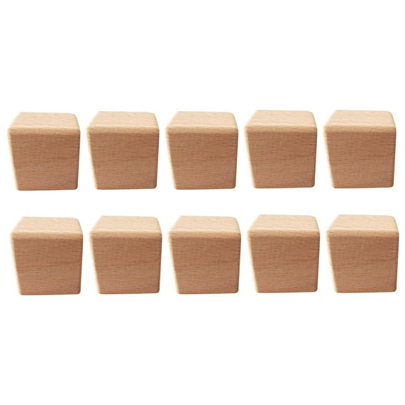 EHJRE 10x Unfinished Wooden Blocks Squares Embellishment DIY Craft Modelling 2.5CM