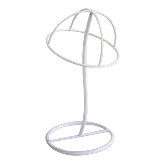 EHJRE 12'' Metal Freestanding Wigs Toupee Hats Hairpiece Display Holder Stand Hanger - White