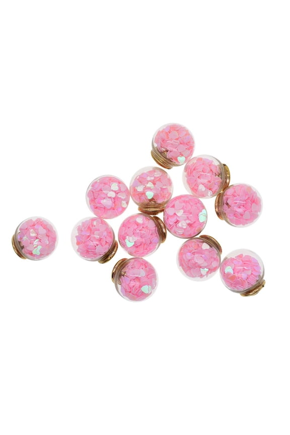 12 Pieces Clear Glass Bubble Ear Pin Back Stud Jacket DIY Earrings Pink