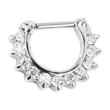 EHJRE 14G Diamante Crystal Septum Nose Piercing Jewelry