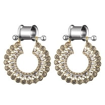 EHJRE 1Pair Stainless Steel Ear Gauge Tunnels Kit Ear Expander 0G/00G 6-12mm 10mm