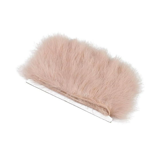 EHJRE 1m Turkey Feather Fringe Trim Sewing Lace Decor Crafts light brown