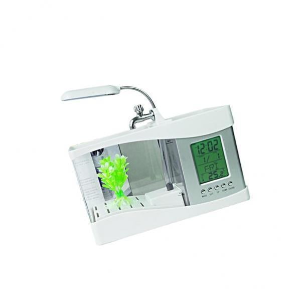 EHJRE 2-3 of pack Mini USB Desktop Aquarium LCD Display Fish Tank Clock LED 2 Pcs