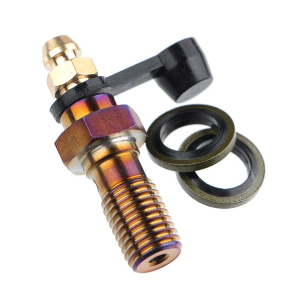 EHJRE 2 Brake Bleeder Screws Hex Head Caliper Bleed Valve Threaded Shaft for Motorcycle Automotive Brake System Flush