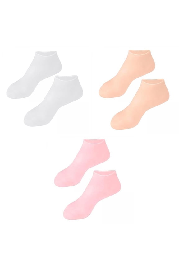2 Pcs Soft Silicone Gel Socks Sleeve Toe Socks Anti Cracking