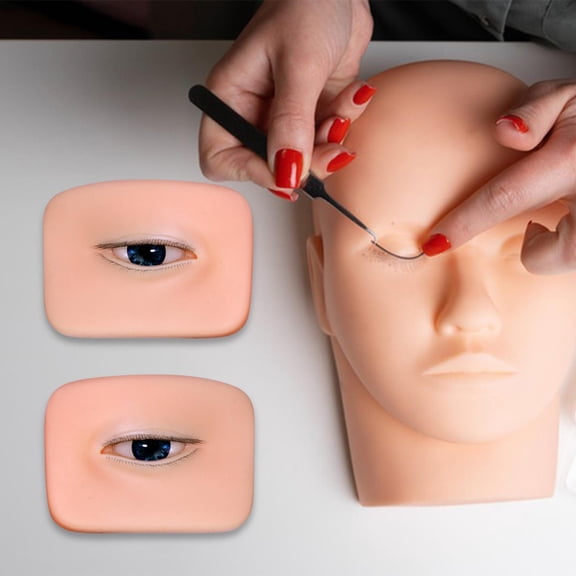 EHJRE 2 Practice Models for Eyelash Extensions, 3D Eye Models Made of [material], Left And Right, Soft, for Beginners And Professional Practice Board