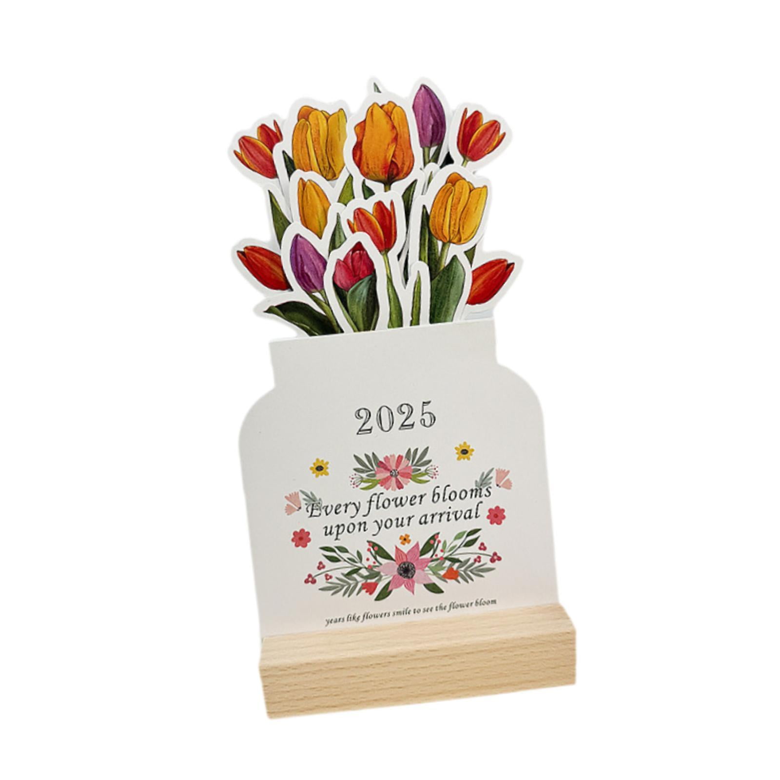 EHJRE 2025 Desk Calendar Creative Perpetual Calendar for Study Room