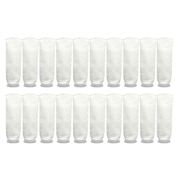 EHJRE 20PCS 100um Fish Aquarium Marine Sump Felt Pre Filter Socks Filter Bags with 4 inch Dia. Mouth, White Color