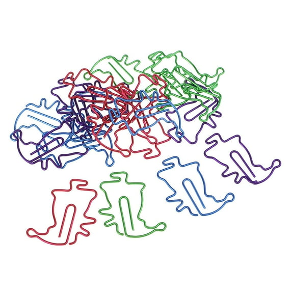 EHJRE 20pcs Colored Metal Bookmarks File Paper Clips Santa Claus Shaped Paperclips