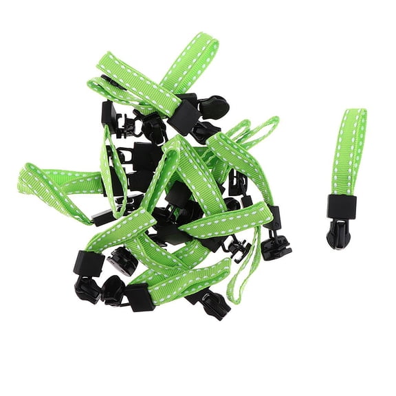 EHJRE 20pcs Metal zipper tag pulls with Webbing Cord Zipper Slider/Zip Puller Zipper Buckle Sewing Accessories Green