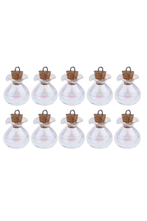 20pcs Mini Empty Glass Bottles with Cork Stopper Vials Crafts Colorful Plug A
