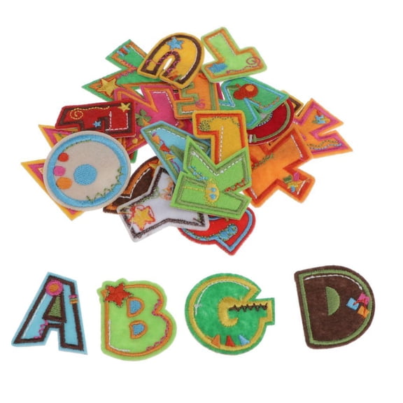 EHJRE 26pcs Cartoon Alphabet Embroidery Applique Clothes Cloth Sticker