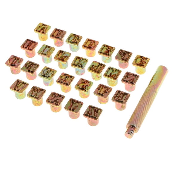 EHJRE 27 Pieces Leathercarft Stamping Tool Set, Alphabet Stamps Steel Punch